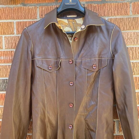 Unique reversible vintage leather shirt jacket - Picture 2 of 16